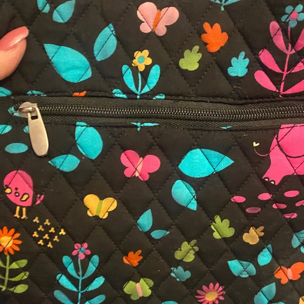 Charming Black Floral Crossbody Bag